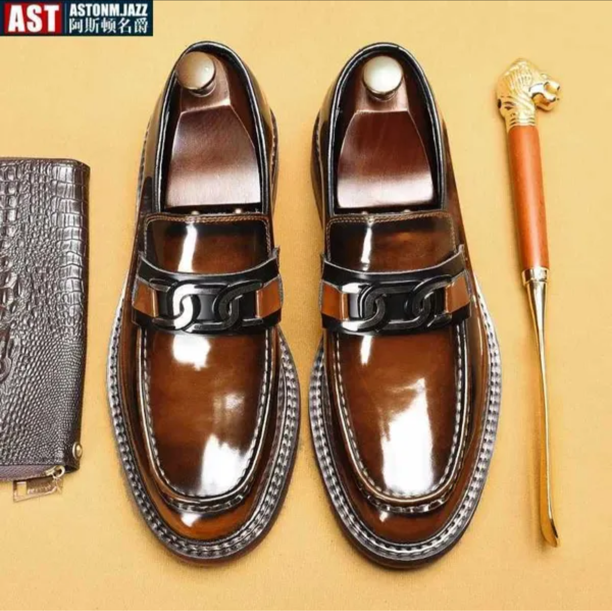 mocassin italien en cuir authentique pour hommes