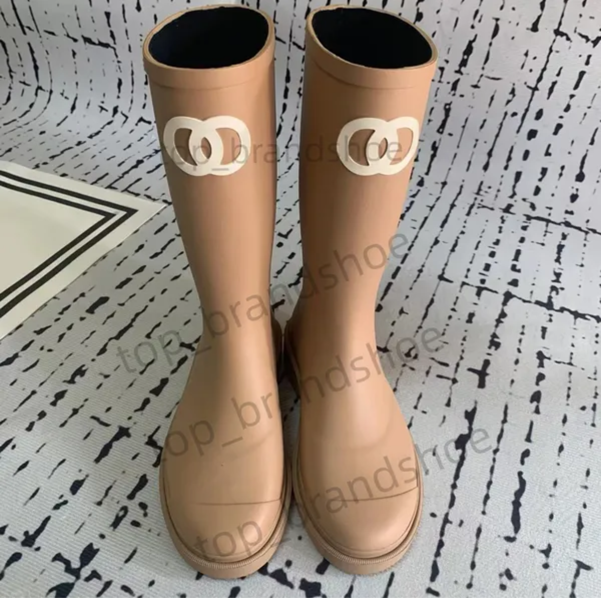 des bottes de pluie féminine talon épais semelle épaisse
