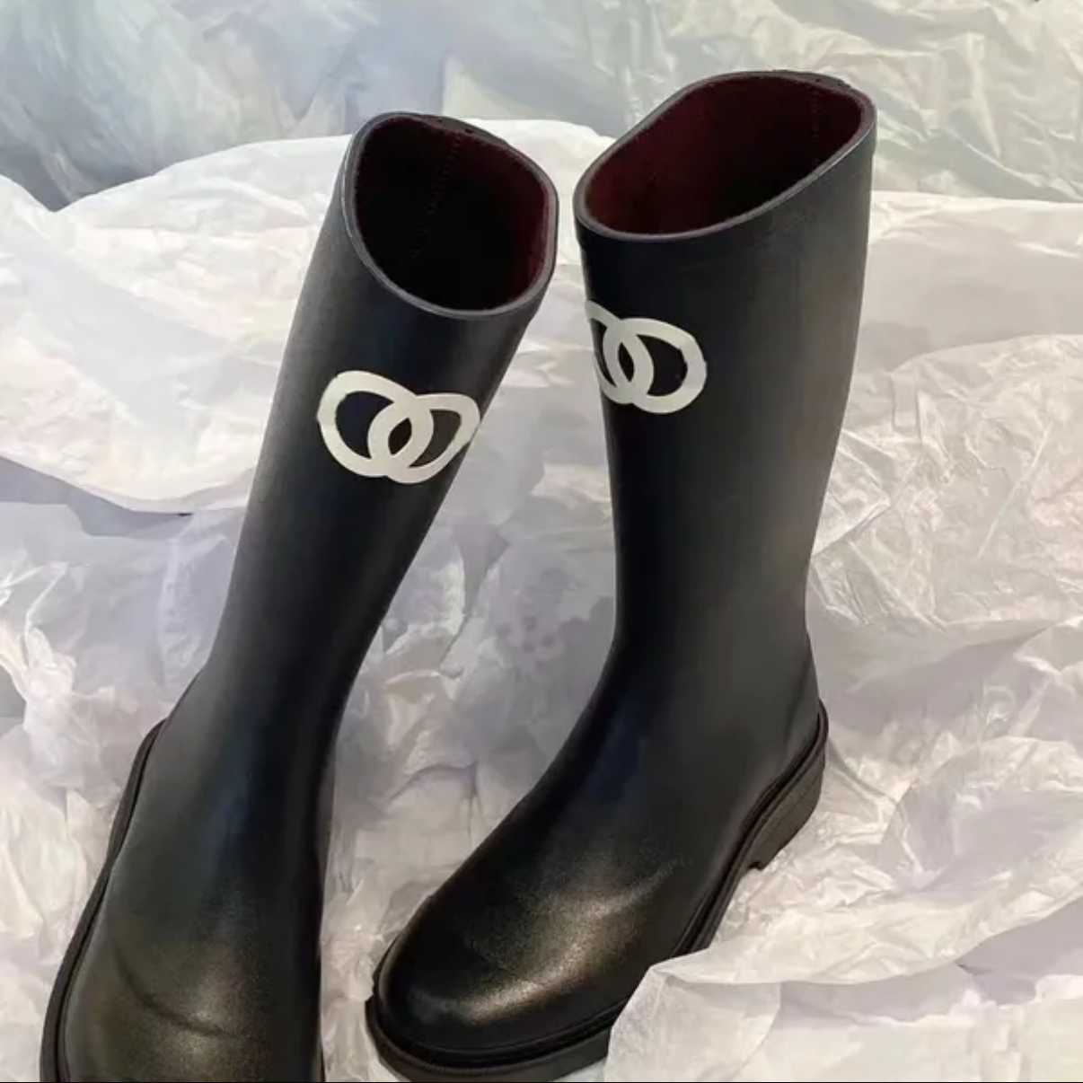 des bottes de pluie féminine talon épais semelle épaisse