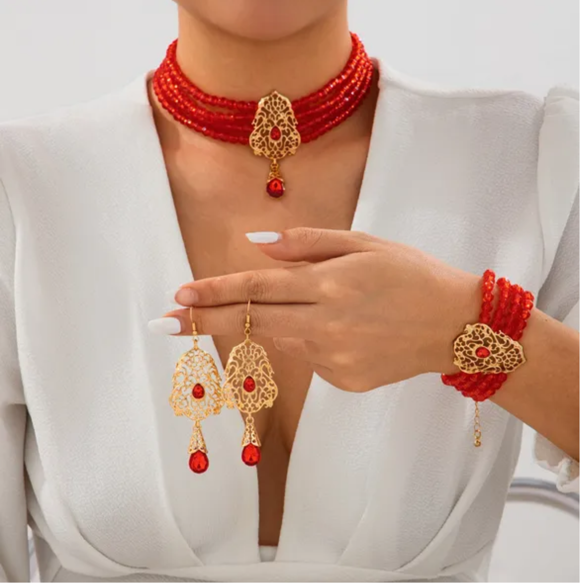 Élégant ensemble de bijoux de style européen et américain