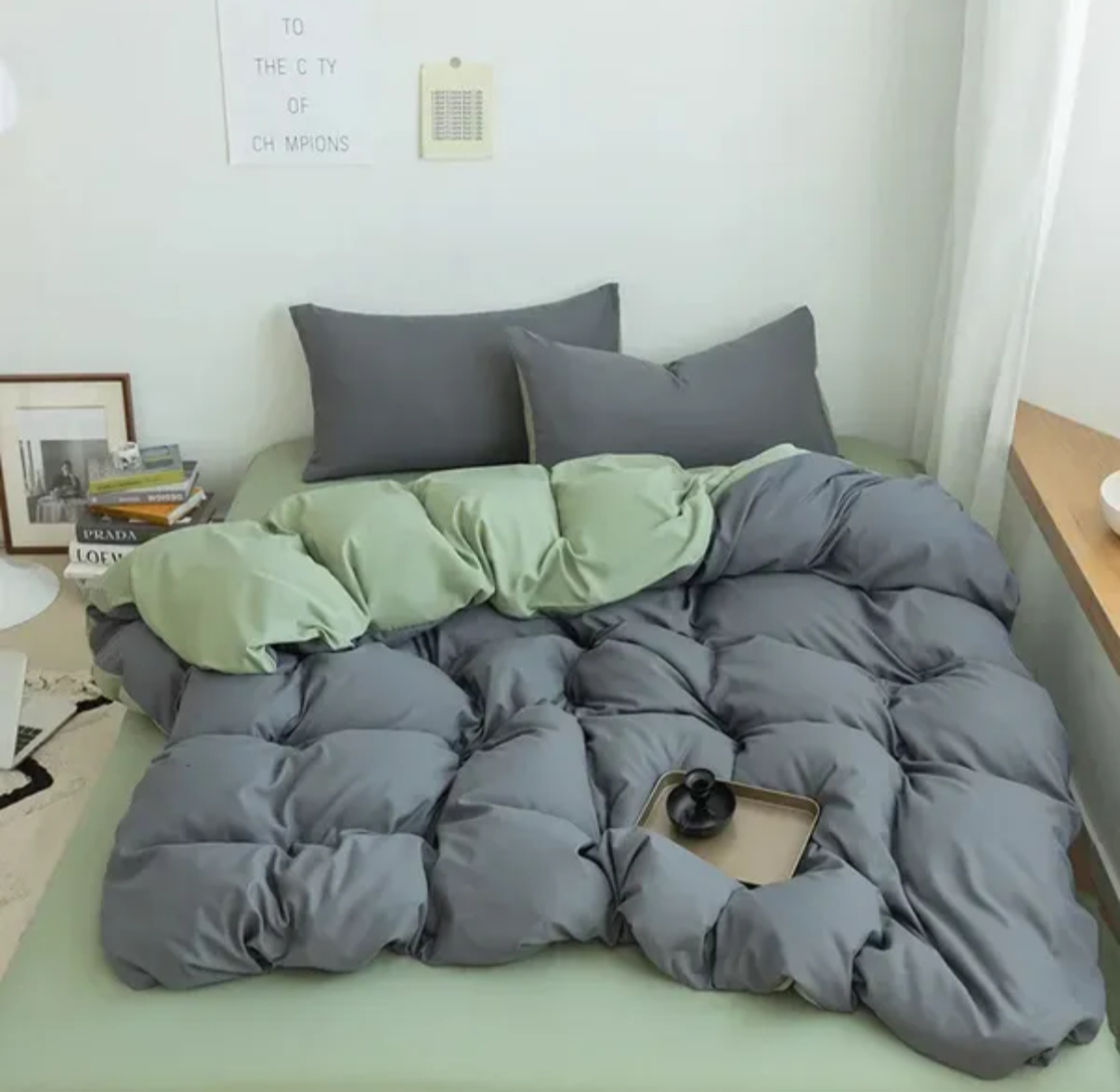 Ensemble de literie Queen King Size Home Textile Couleur solide Couche de couette