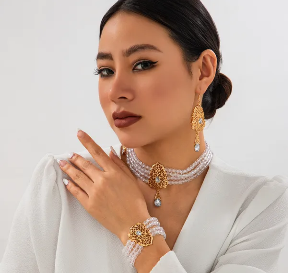 Élégant ensemble de bijoux de style européen et américain
