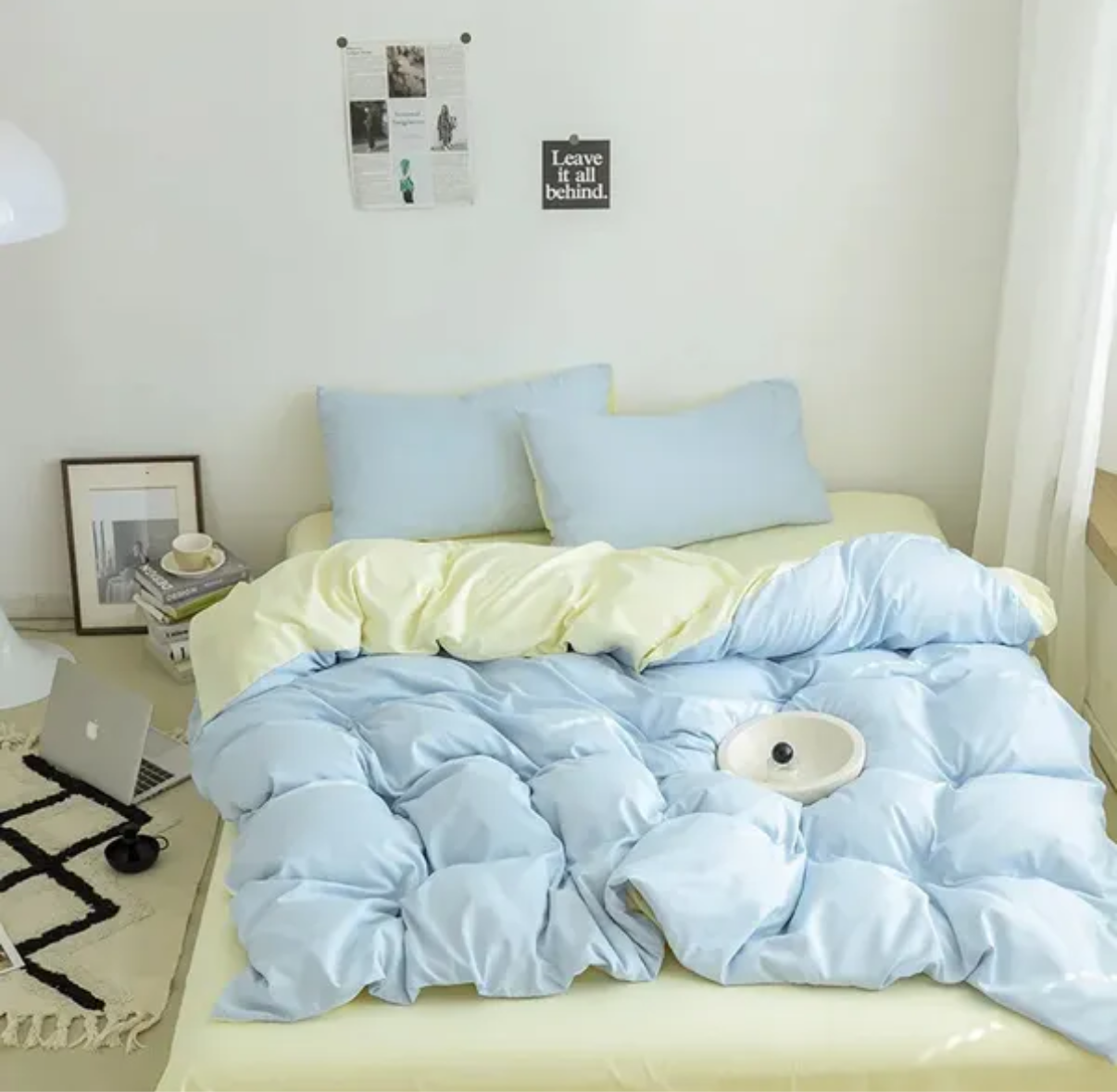 Ensemble de literie Queen King Size Home Textile Couleur solide Couche de couette