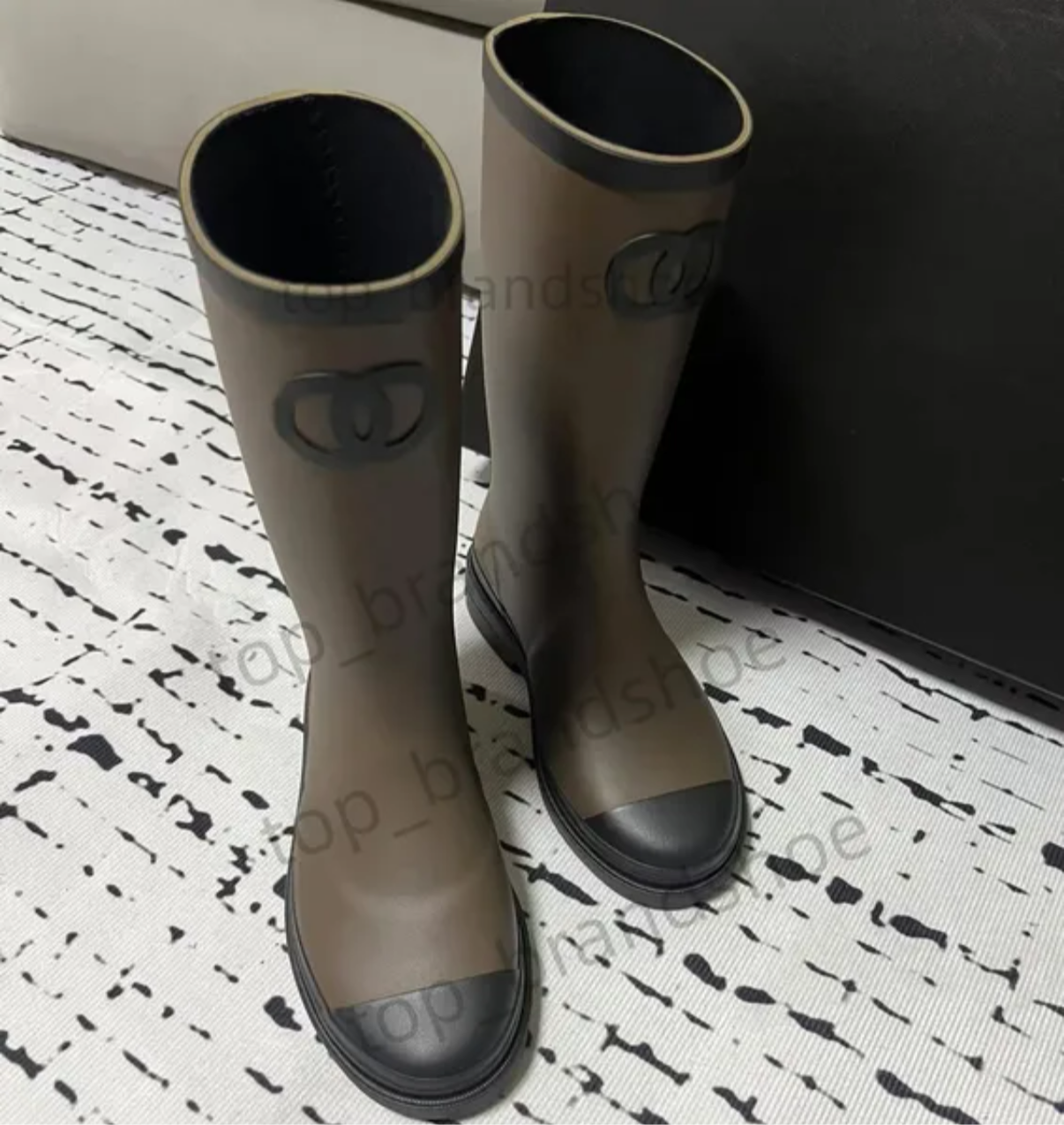 des bottes de pluie féminine talon épais semelle épaisse