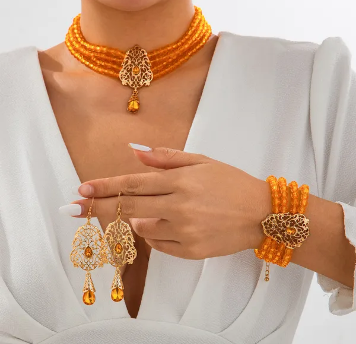 Élégant ensemble de bijoux de style européen et américain