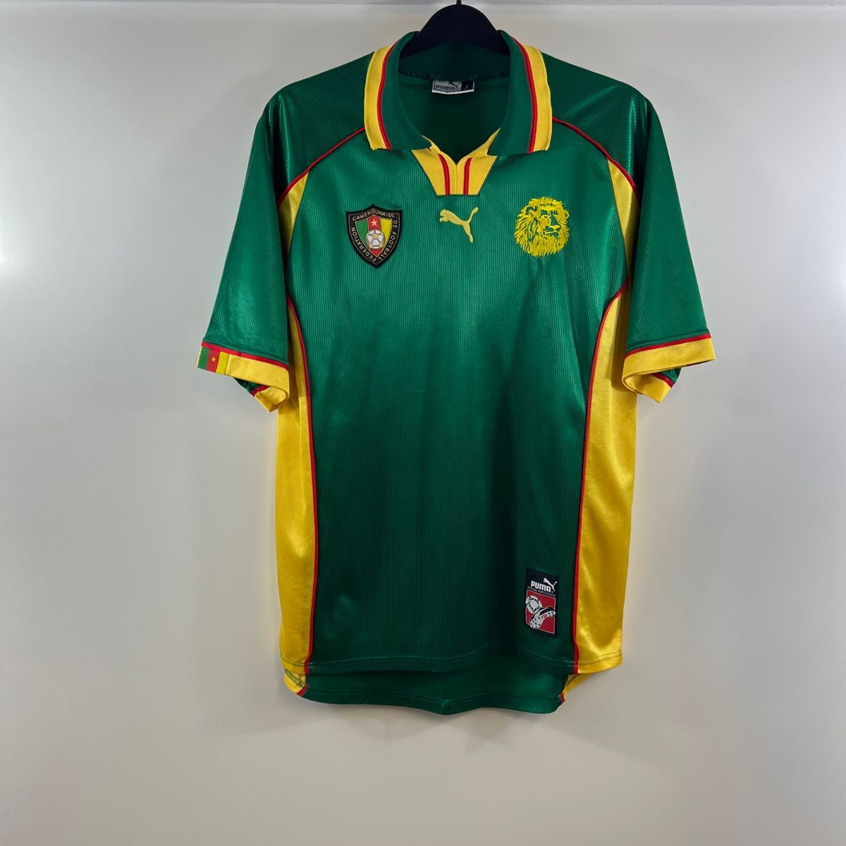 maillot emblématique de l'équipe nationale de football du Cameroun