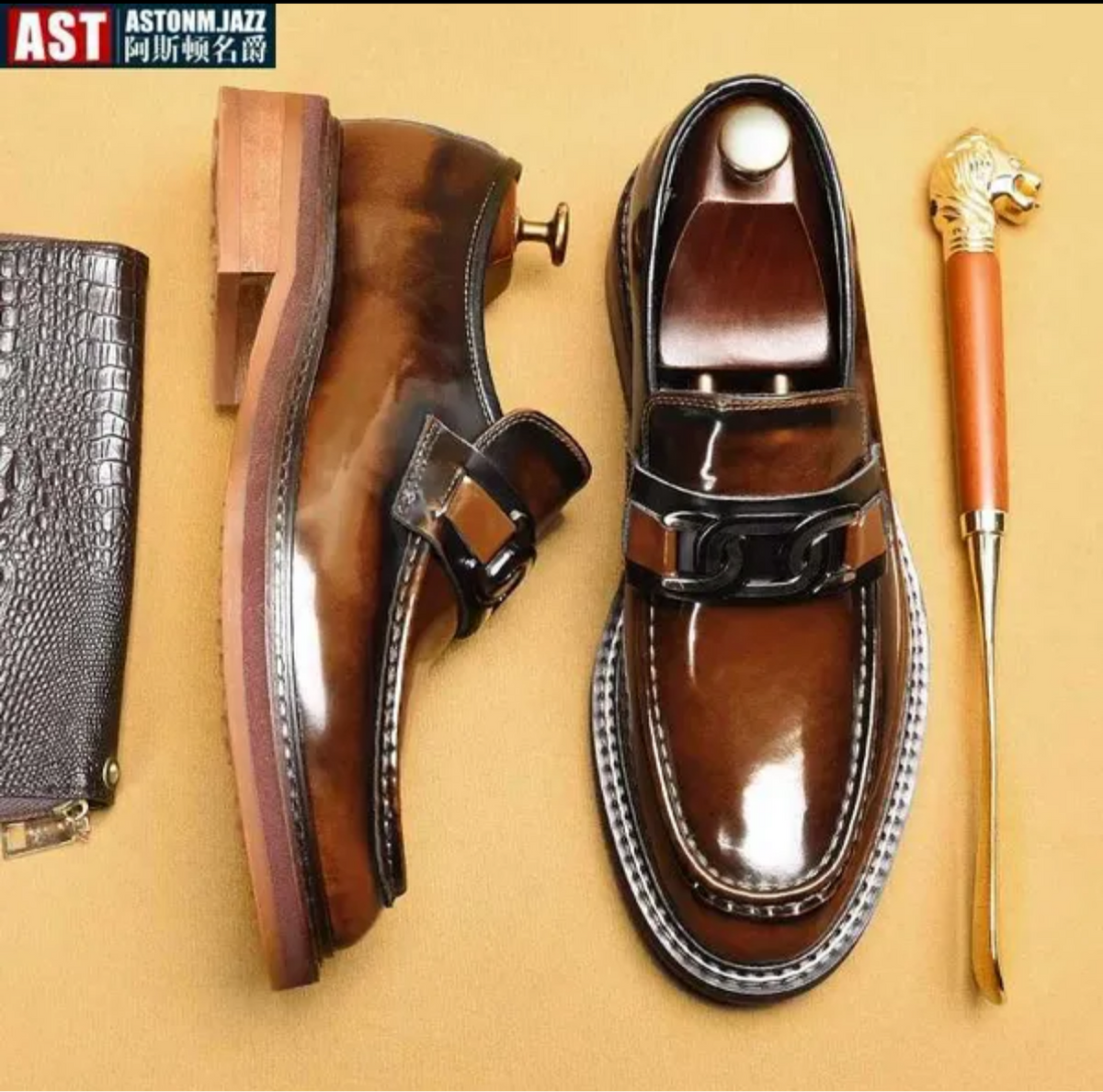 mocassin italien en cuir authentique pour hommes
