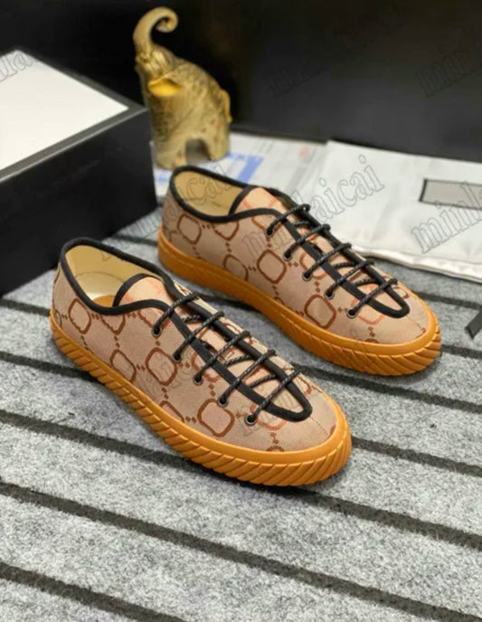 Baskets basses tendance imprimé monogramme – semelle gomme antidérapante unisexe