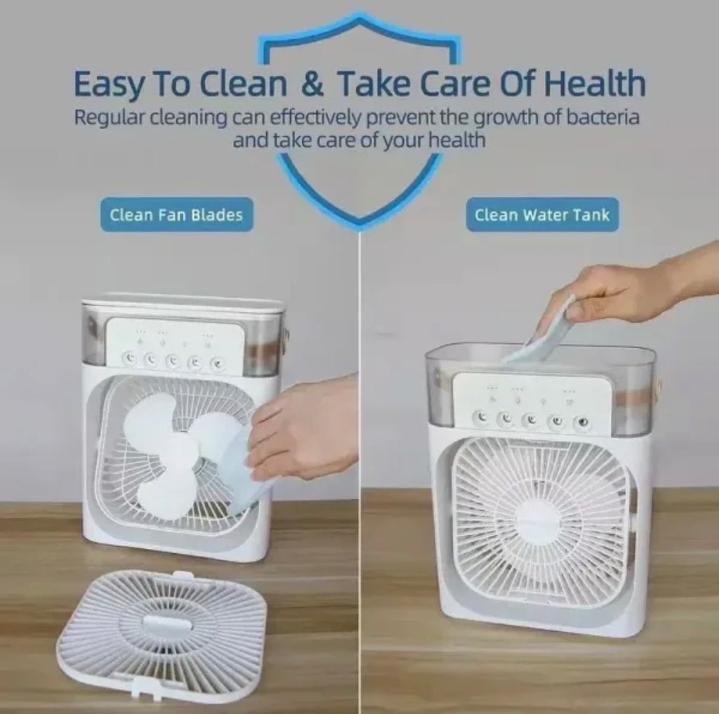 3 en 1 nouveau ventilateur climatiseur ménage petit refroidisseur d'air LED veilleuse Portable humidificateur d’air