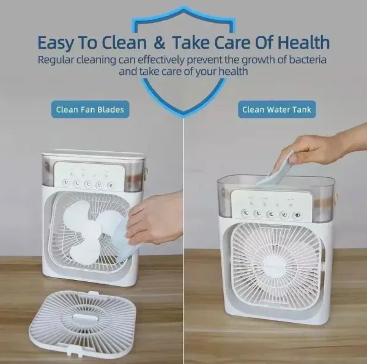 3 en 1 nouveau ventilateur climatiseur ménage petit refroidisseur d'air LED veilleuse Portable humidificateur d’air