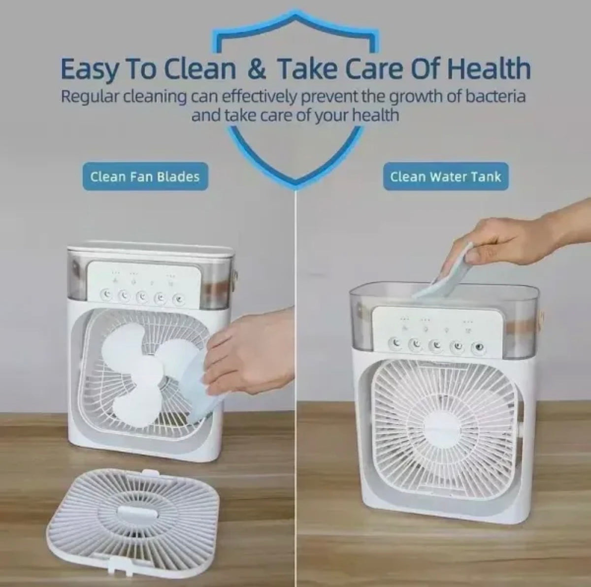 3 en 1 nouveau ventilateur climatiseur ménage petit refroidisseur d'air LED veilleuse Portable humidificateur d’air