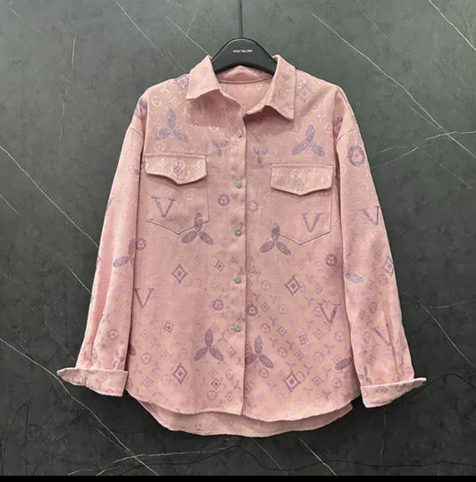 Spring All-Match Loose Cardigans Coat Full
Diamonds Forage Forage Denim Blans Streetwear Long