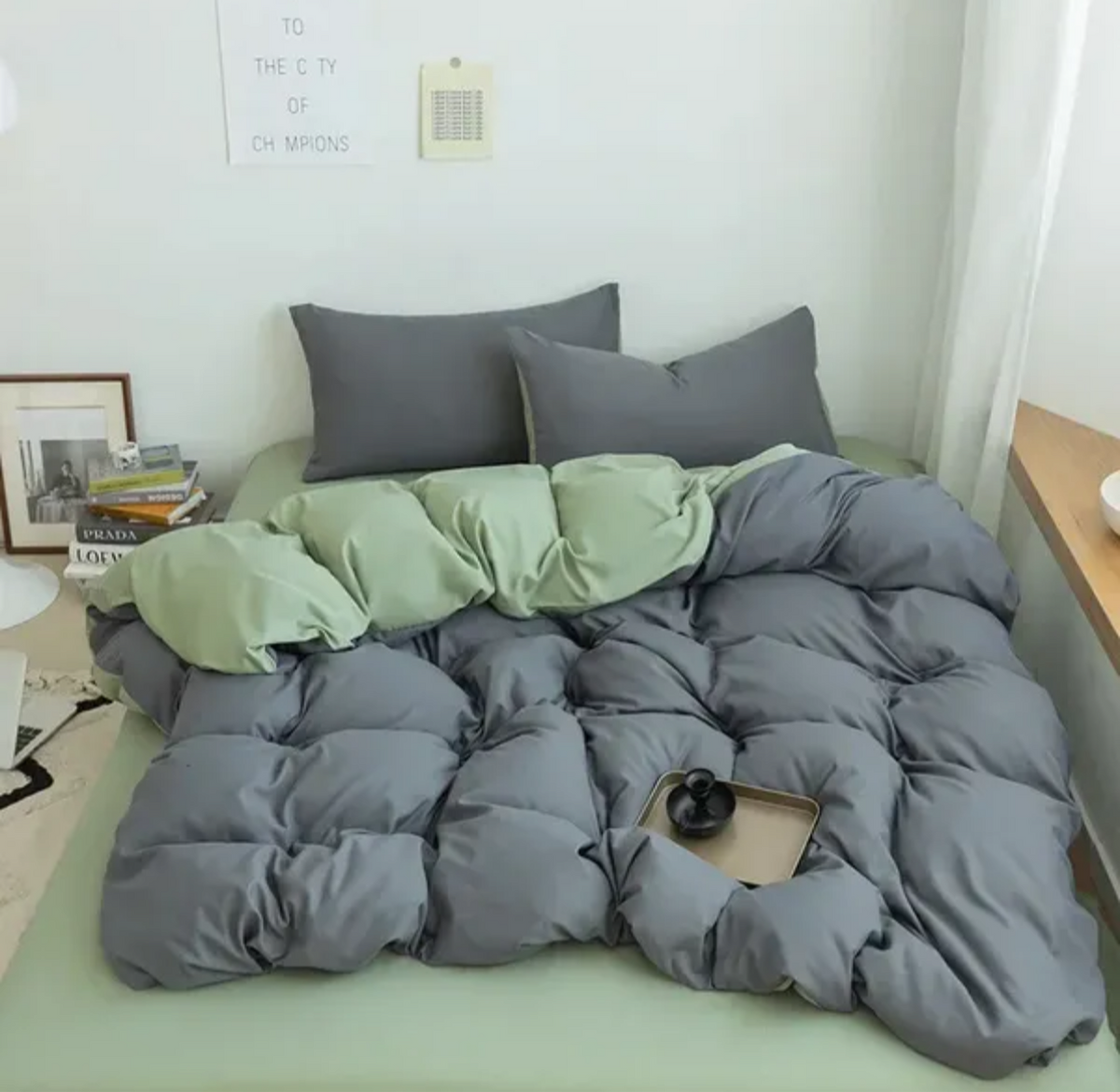 Ensemble de literie Queen King Size Home Textile Couleur solide Couche de couette