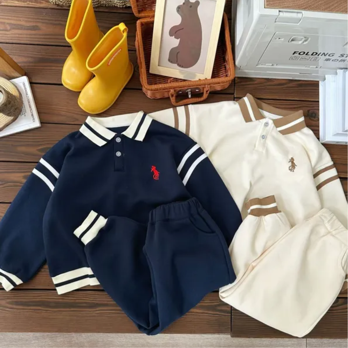 Automne d'hiver pour enfants Nouvelles tenues garçons filles décontractées à col de sweat-shirt