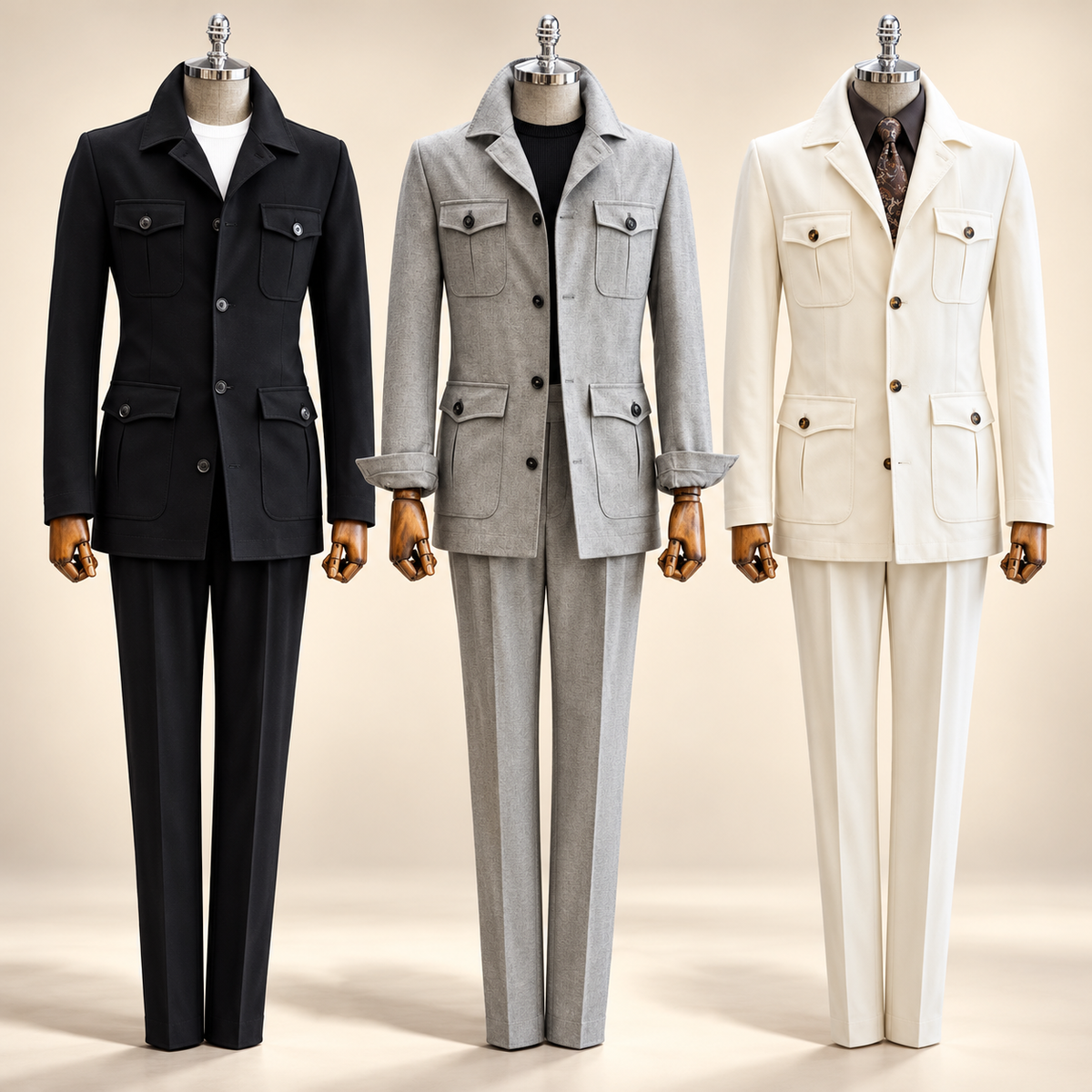 Ensemble safari chic pour homme – Veste et pantalon assortis