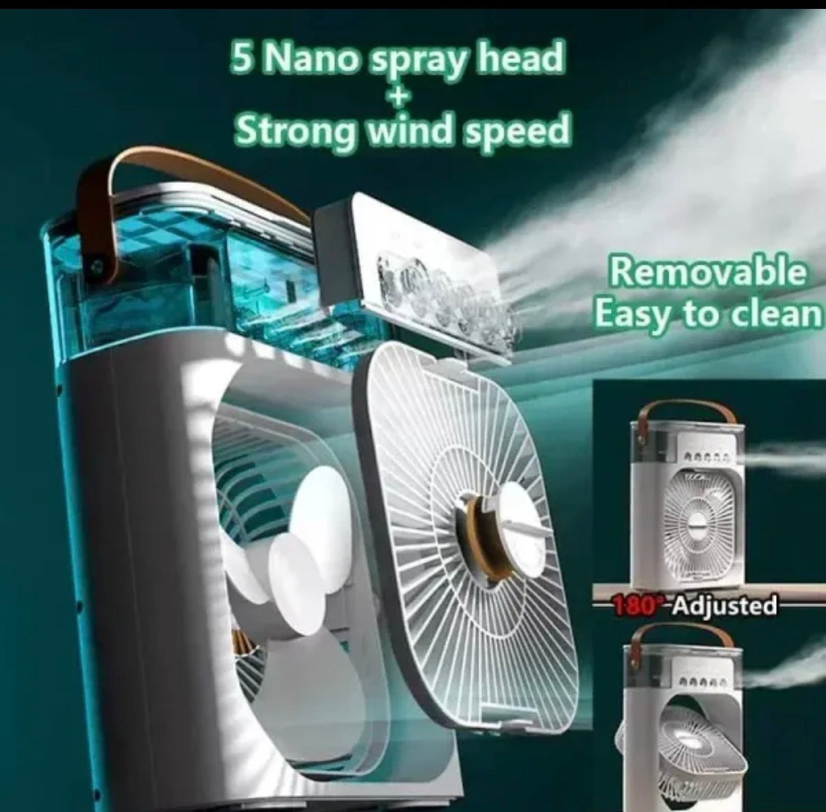 3 en 1 nouveau ventilateur climatiseur ménage petit refroidisseur d'air LED veilleuse Portable humidificateur d’air