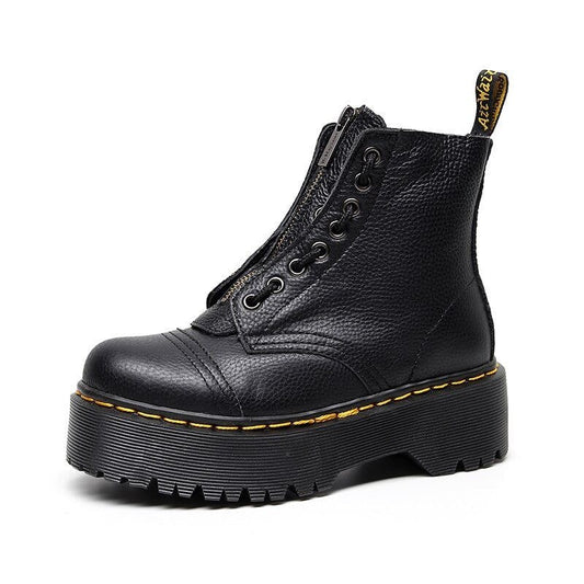 Bottines plateforme zippées noires style urbain 🖤