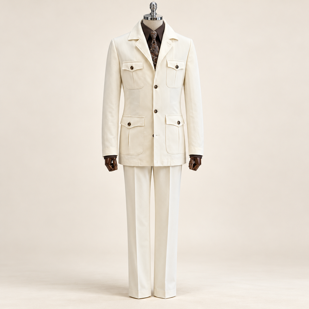 Ensemble safari chic pour homme – Veste et pantalon assortis
