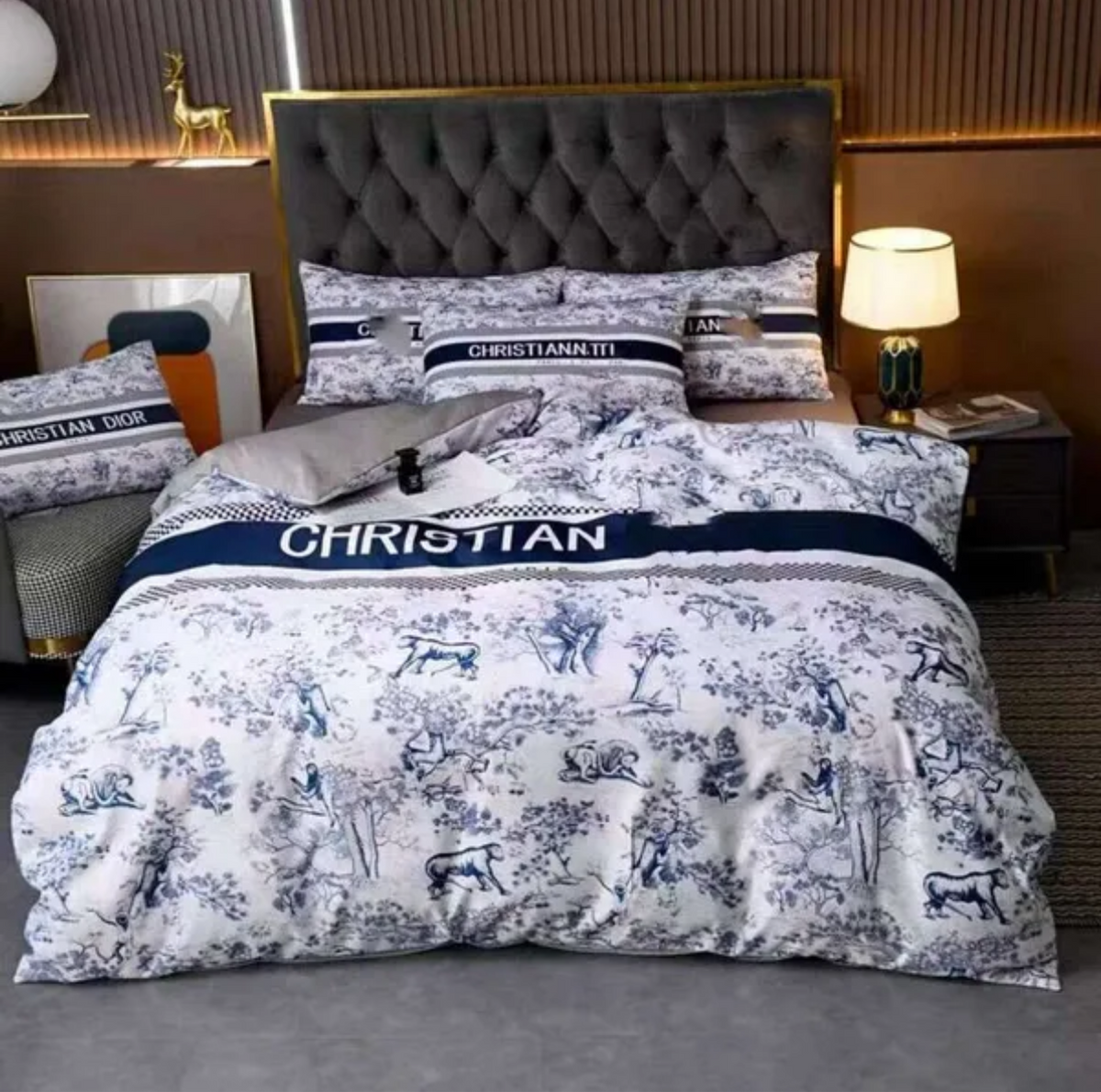 Designer parure de lit luxe ensemble quatre pièces  coton lavé trois pièces housse couette drap
