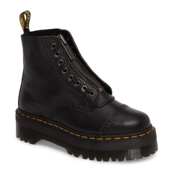 Bottines plateforme zippées noires style urbain 🖤