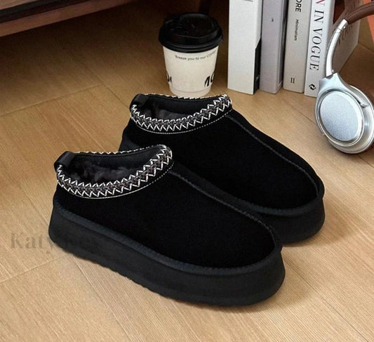 with Thick Soles and Integrated Leather/Fur for Gentlewomen/Men