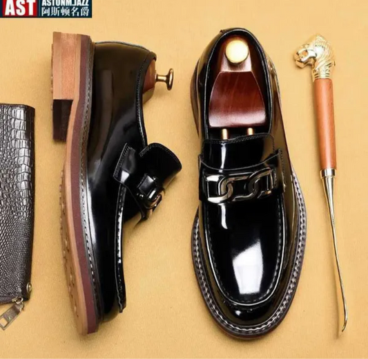 mocassin italien en cuir authentique pour hommes